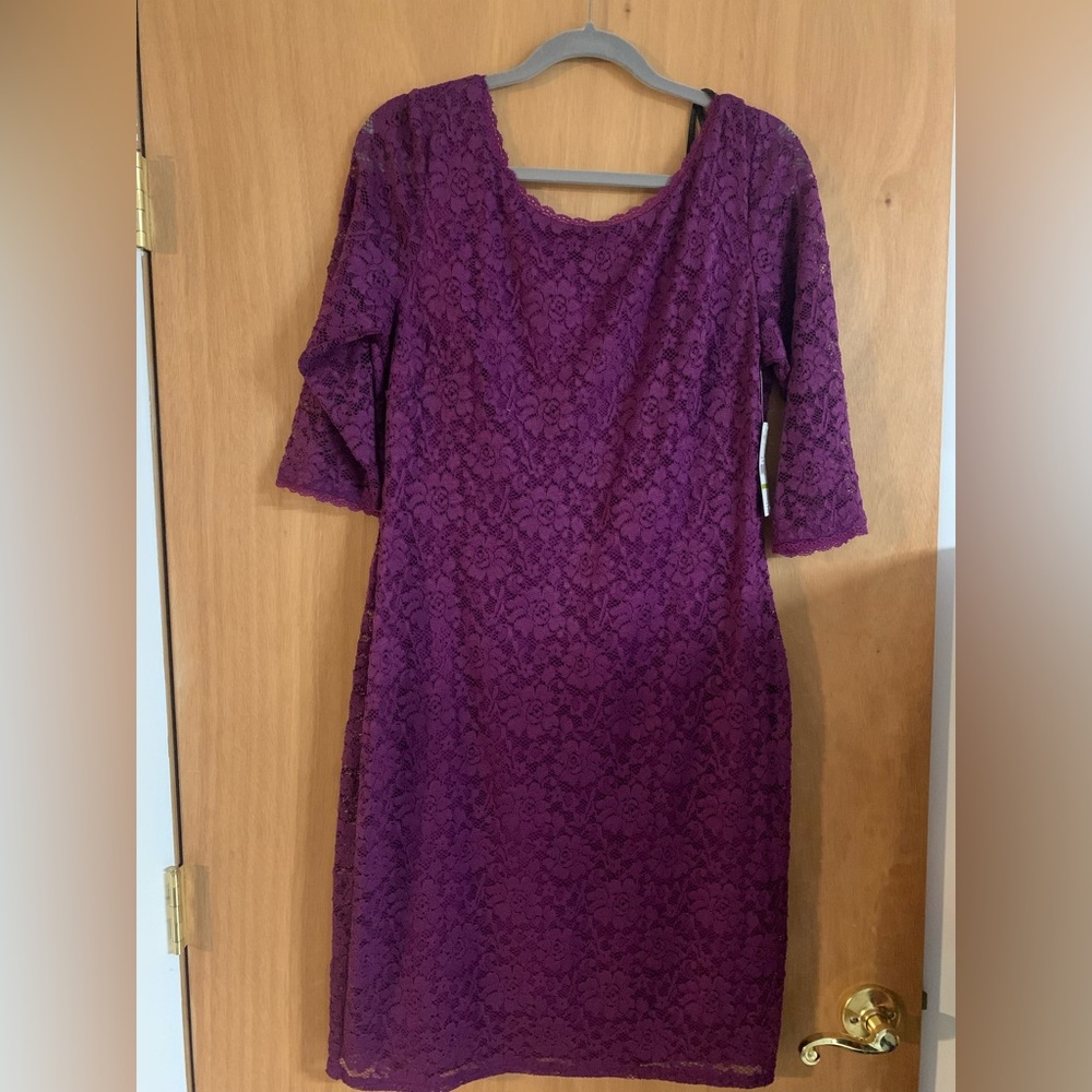 Elegant Purple Lace Dress